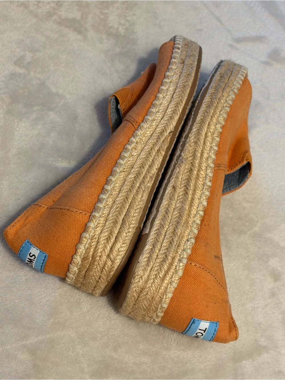 TOMS Orange Espadrille Slip-On Shoes